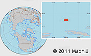 Gray Location Map of the area around 82° 6' 58" N, 105° 19' 29" W