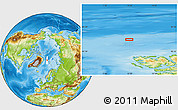 Physical Location Map of the area around 82° 6' 58" N, 10° 16' 30" E