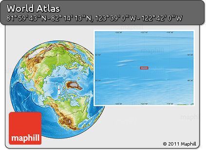 Physical Location Map of the Area around 82° 6' 58" N, 123° 10' 30" W