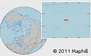 Gray Location Map of the area around 82° 6' 58" N, 34° 55' 29" E, hill shading