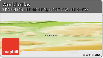 Physical Panoramic Map of the Area around 82° 6' 58" N, 36° 28' 30" W