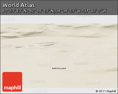 Shaded Relief 3D Map of the Area around 82° 6' 58" N, 38° 10' 29" W