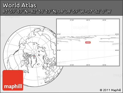 Blank Location Map of the Area around 82° 6' 58" N, 38° 10' 29" W