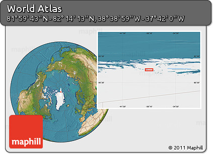 Satellite Location Map of the Area around 82° 6' 58" N, 38° 10' 29" W
