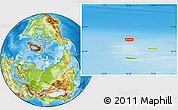 Physical Location Map of the area around 82° 6' 58" N, 76° 34' 29" E