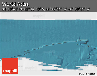 Satellite 3D Map of the Area around 82° 6' 58" N, 88° 19' 29" W