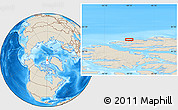 Shaded Relief Location Map of the area around 82° 6' 58" N, 89° 10' 30" W