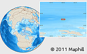 Shaded Relief Location Map of the area around 82° 19' 54" N, 104° 28' 29" W