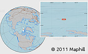 Gray Location Map of the area around 82° 19' 54" N, 106° 10' 30" W, hill shading