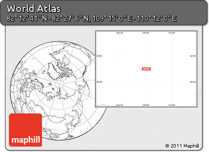 Blank Location Map of the Area around 82° 19' 54" N, 109° 43' 29" E