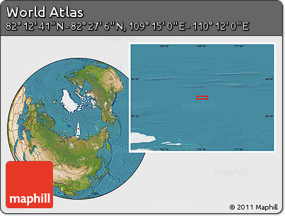 Satellite Location Map of the Area around 82° 19' 54" N, 109° 43' 29" E