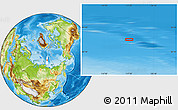 Physical Location Map of the area around 82° 19' 54" N, 117° 22' 30" E