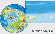 Physical Location Map of the area around 82° 19' 54" N, 28° 7' 30" E