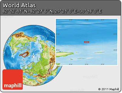 Physical Location Map of the Area around 82° 19' 54" N, 29° 49' 30" E