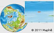Physical Location Map of the area around 82° 19' 54" N, 40° 52' 30" E