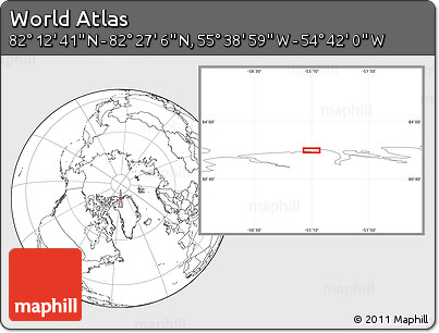 Blank Location Map of the Area around 82° 19' 54" N, 55° 10' 29" W