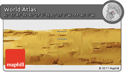 Physical Panoramic Map of the Area around 82° 19' 54" N, 72° 10' 30" W