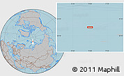 Gray Location Map of the area around 82° 19' 54" N, 74° 1' 30" E, hill shading
