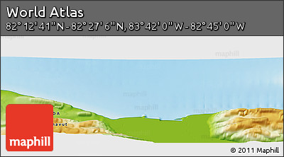 Physical Panoramic Map of the Area around 82°&nbsp;19'&nbsp;54"&nbsp;N,&nbsp;83°&nbsp;13'&nbsp;29"&nbsp;W