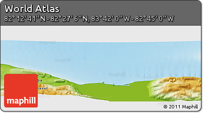 Physical Panoramic Map of the Area around 82°&nbsp;19'&nbsp;54"&nbsp;N,&nbsp;83°&nbsp;13'&nbsp;29"&nbsp;W