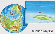 Physical Location Map of the area around 82° 19' 54" N, 94° 25' 30" E