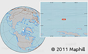 Gray Location Map of the area around 82° 32' 44" N, 103° 37' 30" W, hill shading