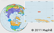 Political Location Map of the area around 82° 32' 44" N, 103° 37' 30" W