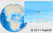 Shaded Relief Location Map of the area around 82° 32' 44" N, 103° 37' 30" W