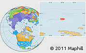 Political Location Map of the area around 82° 32' 44" N, 104° 28' 29" W