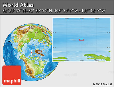 Physical Location Map of the Area around 82° 32' 44" N, 106° 10' 30" W