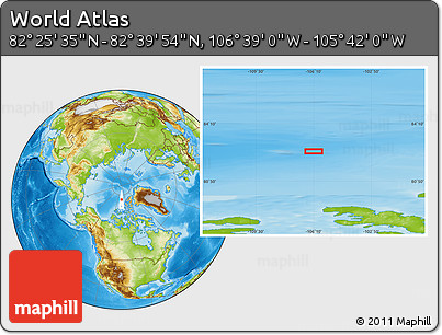Physical Location Map of the Area around 82° 32' 44" N, 106° 10' 30" W