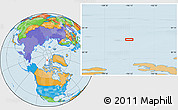 Political Location Map of the area around 82° 32' 44" N, 106° 10' 30" W