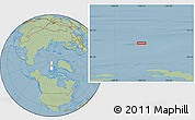 Savanna Style Location Map of the area around 82° 32' 44" N, 106° 10' 30" W, hill shading