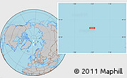 Gray Location Map of the area around 82° 32' 44" N, 4° 19' 30" E