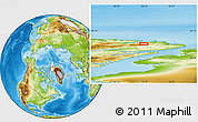 Physical Location Map of the area around 82° 32' 44" N, 66° 13' 29" W