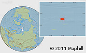 Savanna Style Location Map of the area around 82° 32' 44" N, 79° 7' 30" E, hill shading
