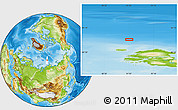 Physical Location Map of the area around 82° 32' 44" N, 91° 52' 30" E