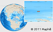 Shaded Relief Location Map of the area around 82° 45' 30" N, 104° 28' 29" W