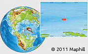 Physical Location Map of the area around 82° 45' 30" N, 105° 19' 29" W