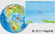 Physical Location Map of the area around 82° 45' 30" N, 106° 10' 30" W