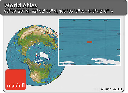 Satellite Location Map of the Area around 82° 45' 30" N, 106° 10' 30" W