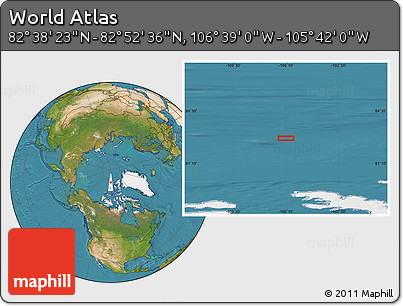 Satellite Location Map of the Area around 82° 45' 30" N, 106° 10' 30" W