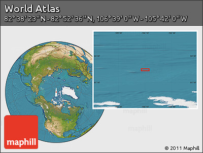 Satellite Location Map of the Area around 82° 45' 30" N, 106° 10' 30" W