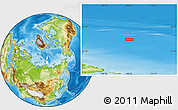 Physical Location Map of the area around 82° 45' 30" N, 108° 52' 30" E