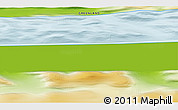 Physical 3D Map of the area around 82° 45' 30" N, 44° 7' 30" W