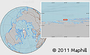 Gray Location Map of the area around 82° 45' 30" N, 49° 13' 30" W, hill shading