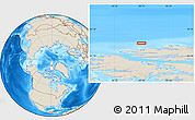 Shaded Relief Location Map of the area around 82° 45' 30" N, 89° 10' 30" W