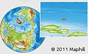 Physical Location Map of the area around 82° 45' 30" N, 98° 40' 30" E