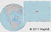 Gray Location Map of the area around 82° 58' 10" N, 106° 10' 30" W, hill shading