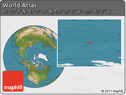 Satellite Location Map of the Area around 82° 58' 10" N, 106° 10' 30" W
